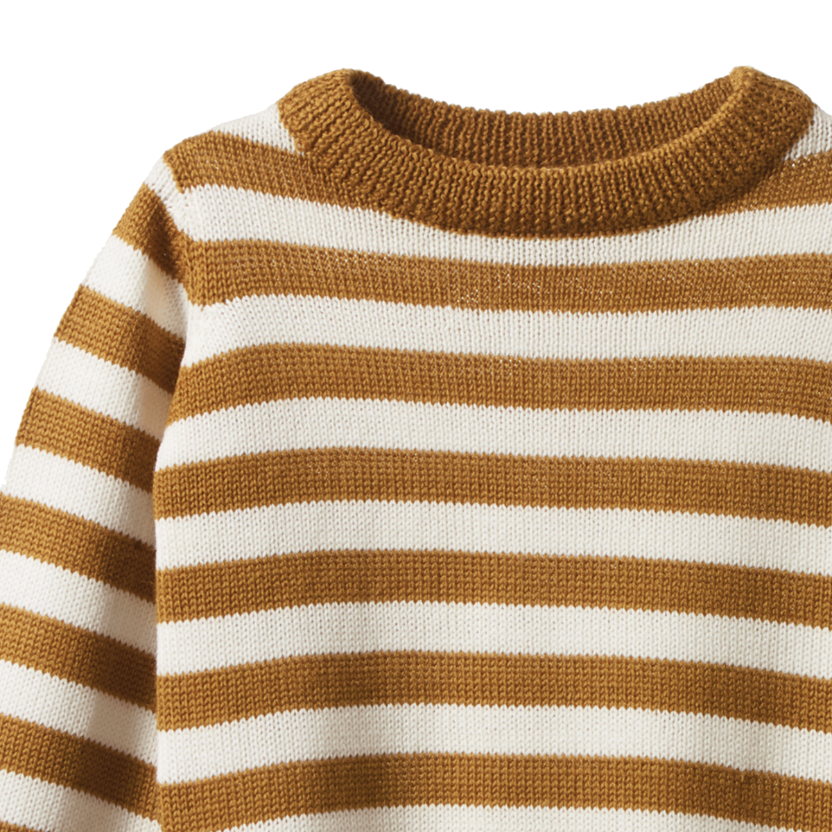 Nature Baby Merino Knit Pullover - Toffee Bold Stripe