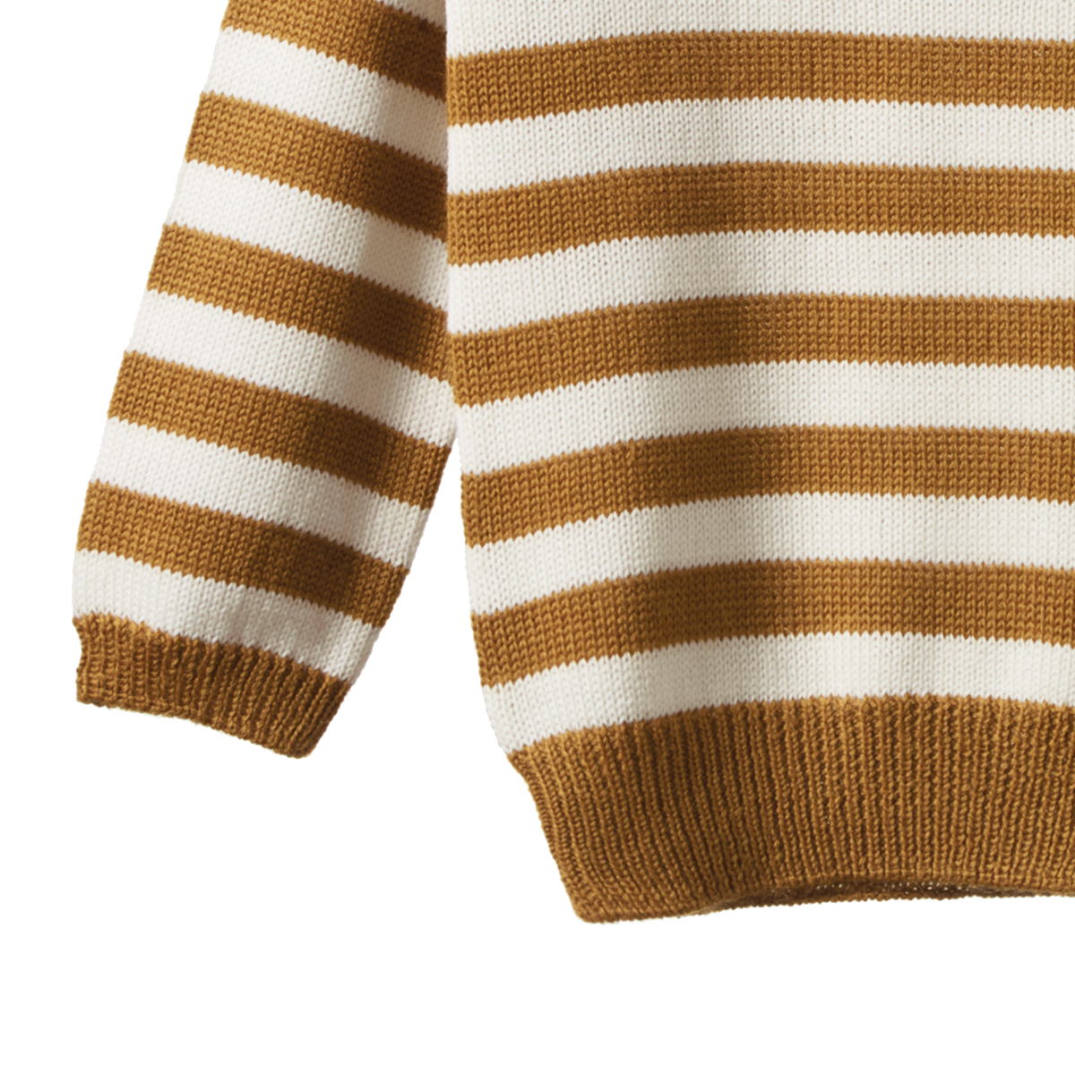 Nature Baby Merino Knit Pullover - Toffee Bold Stripe
