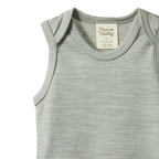 Merino Wool Singlet Bodysuit - Grey Marl