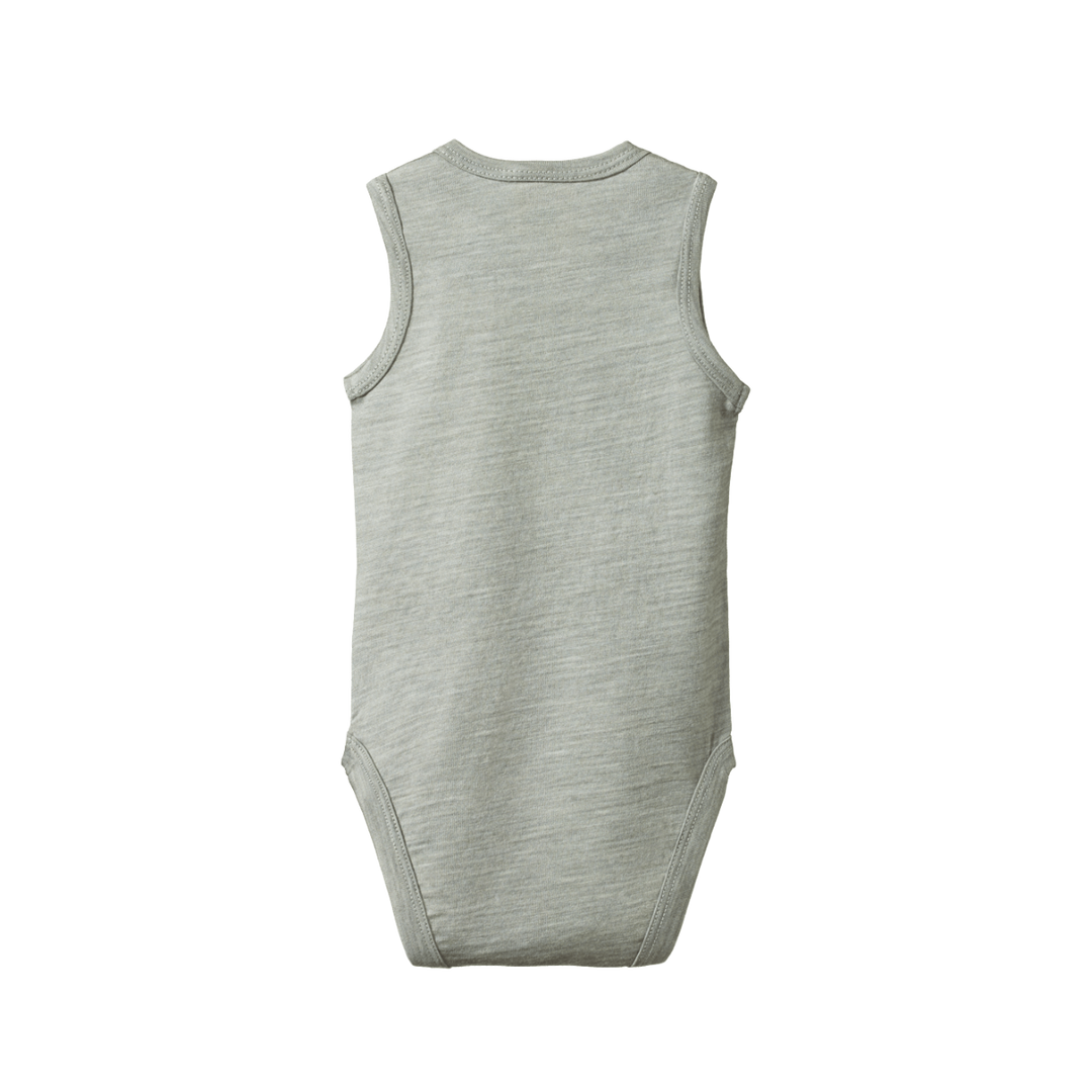 Nature Baby Merino Wool Singlet Bodysuit - Grey Marl