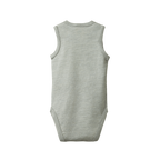 Merino Wool Singlet Bodysuit - Grey Marl