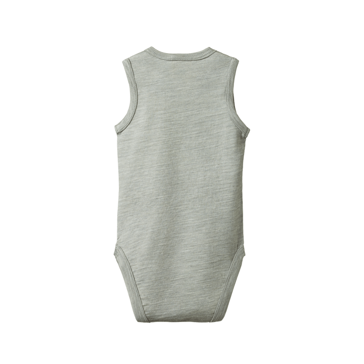 Nature Baby Merino Wool Singlet Bodysuit - Grey Marl