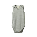 Merino Wool Singlet Bodysuit - Grey Marl