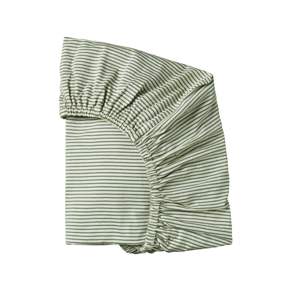 Fitted Sheet Jersey - Nettle Pinstripe