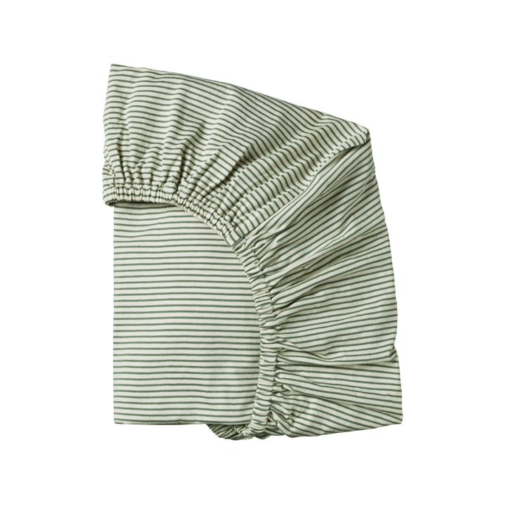 Nature Baby Fitted Sheet Jersey - Nettle Pinstripe