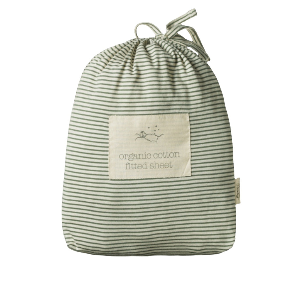 Fitted Sheet Jersey - Nettle Pinstripe
