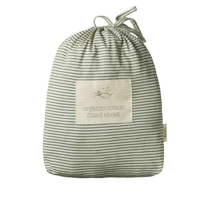 Nature Baby Fitted Sheet Jersey - Nettle Pinstripe