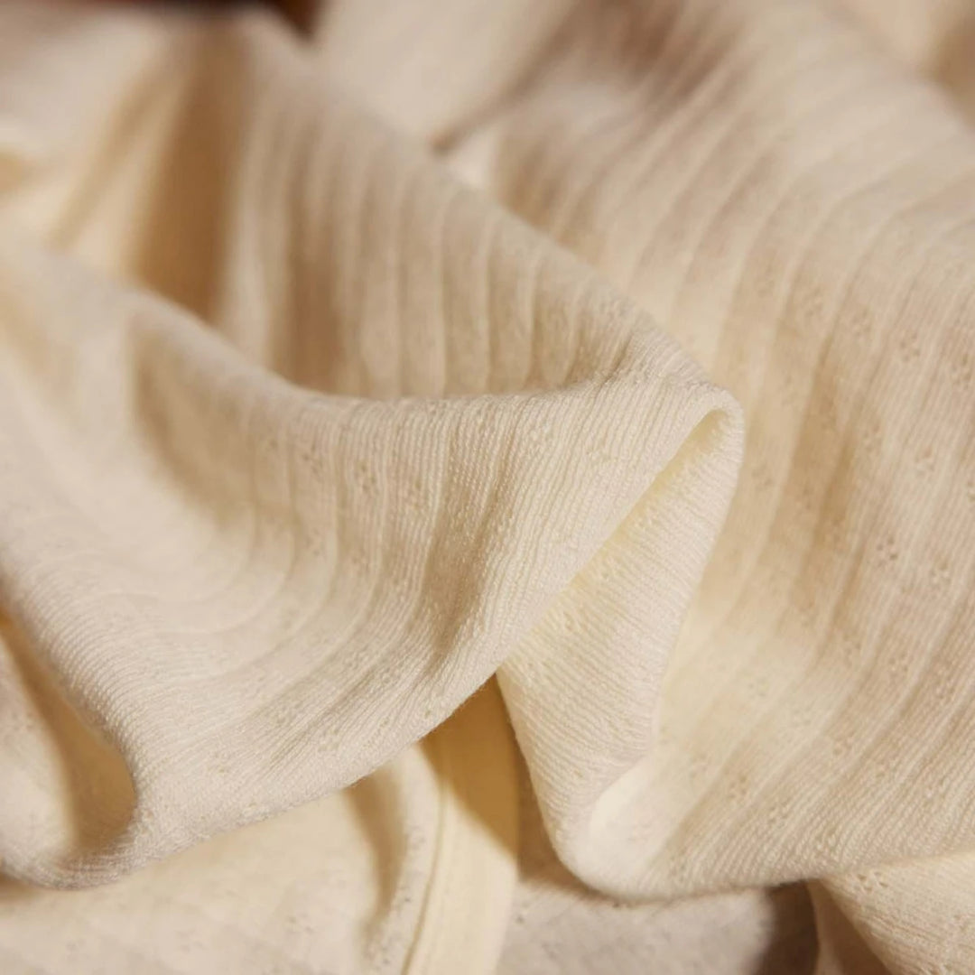 Nature Baby Merino Wrap Pointelle - Natural