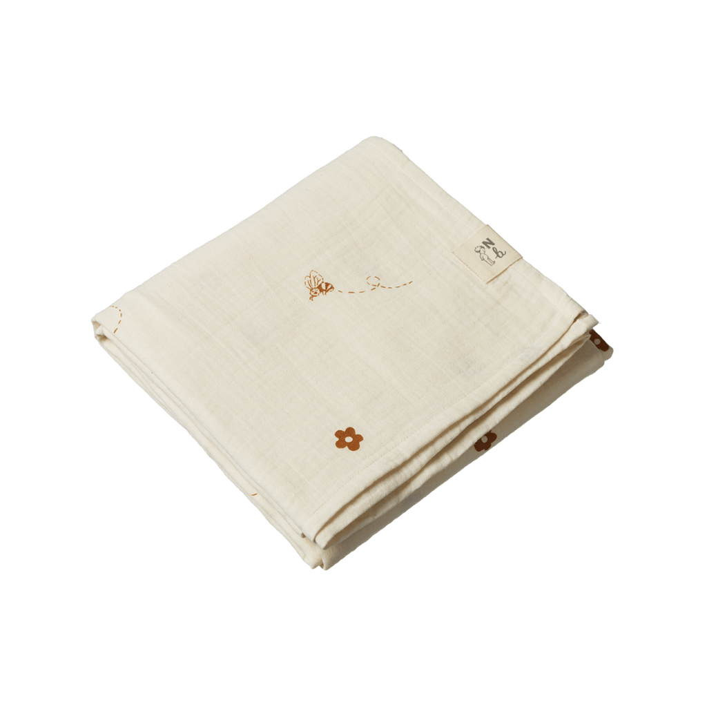 Muslin Wrap - Bumble Bee Print Muslin