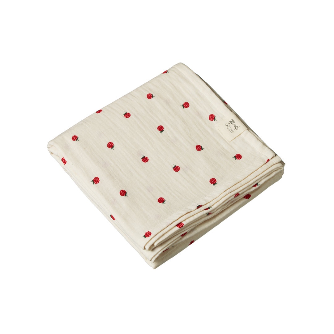 Nature Baby Muslin Wrap - Raspberry Print