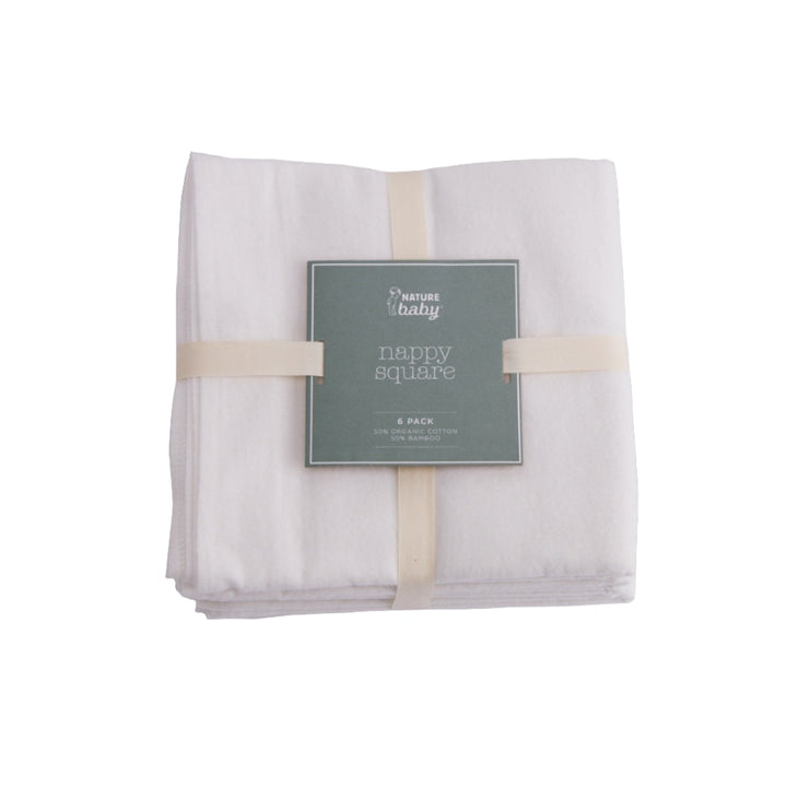 Nature Baby Organic Nappy Square 6 Pack - Natural