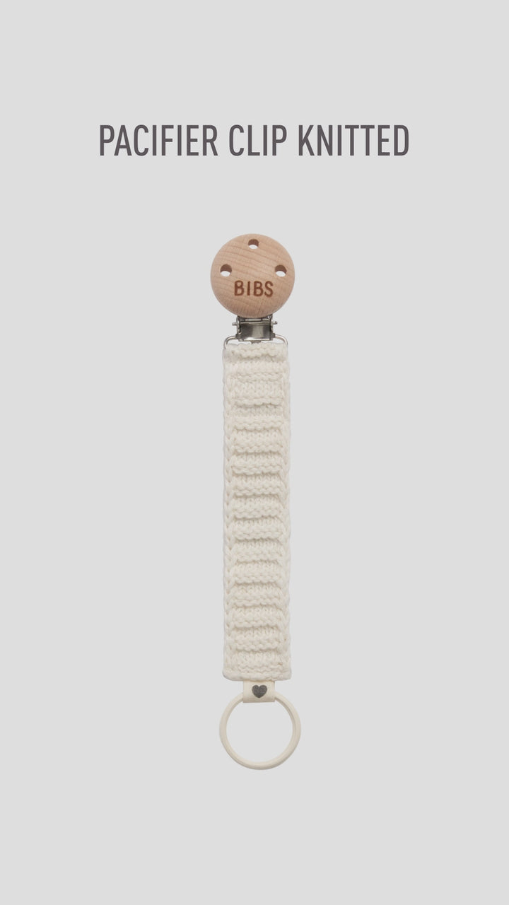 BIBS Knitted Pacifier Clip - Vanilla