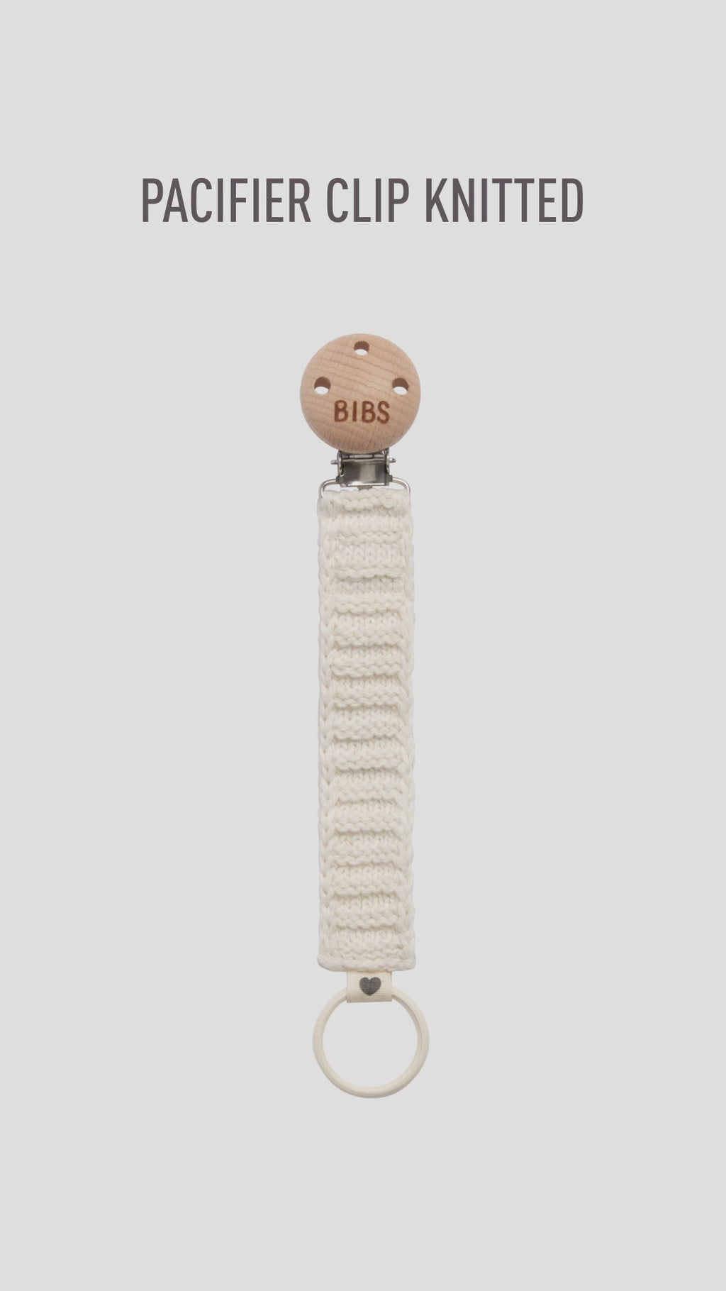Knitted Pacifier Clip - Ivory