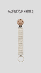 Knitted Pacifier Clip - Ivory