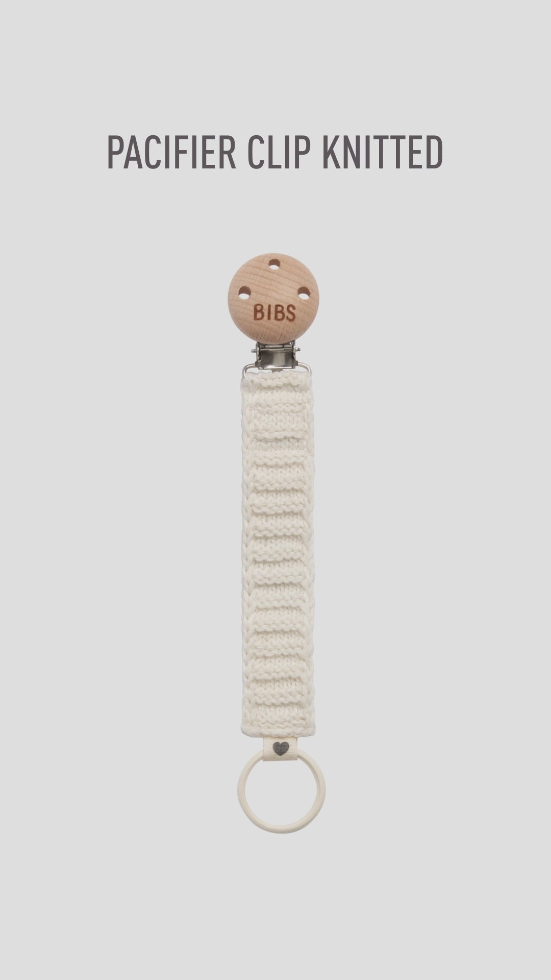 Knitted Pacifier Clip - Ivory