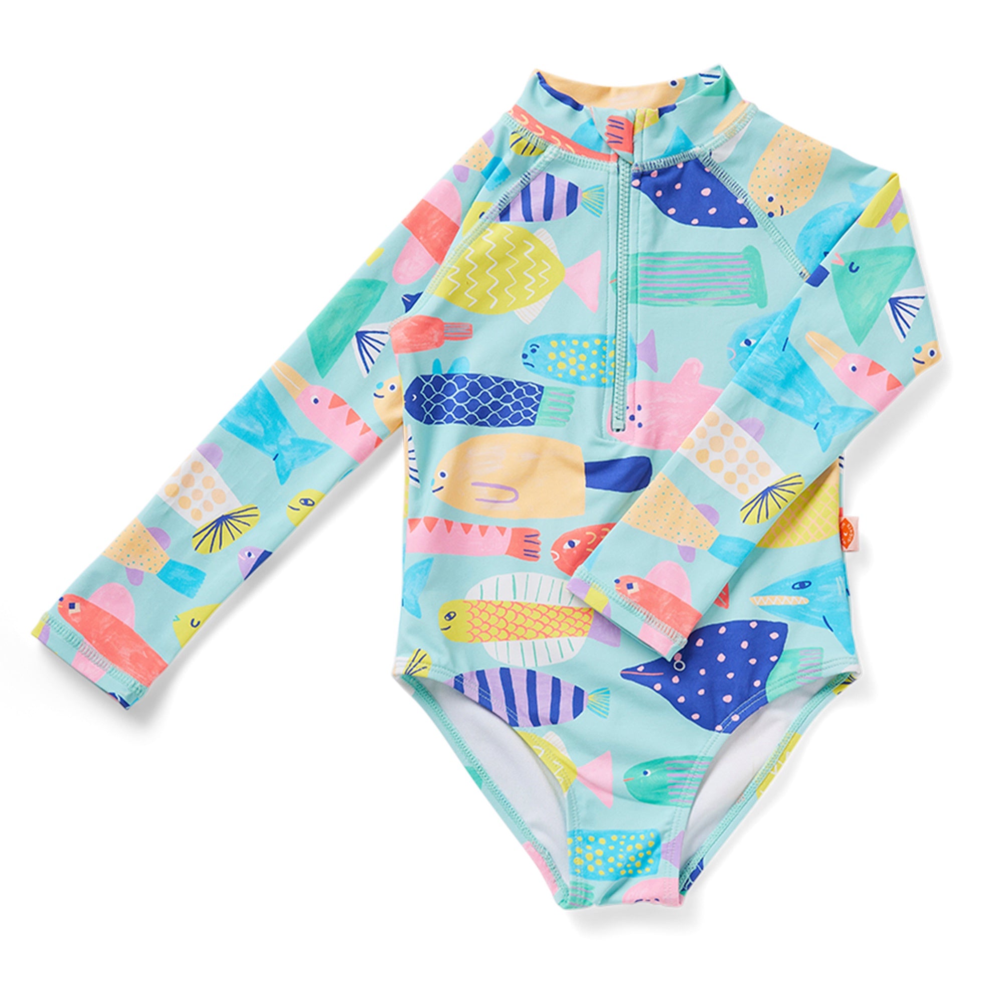 Long Sleeve Zip Bather Rainbow Reef