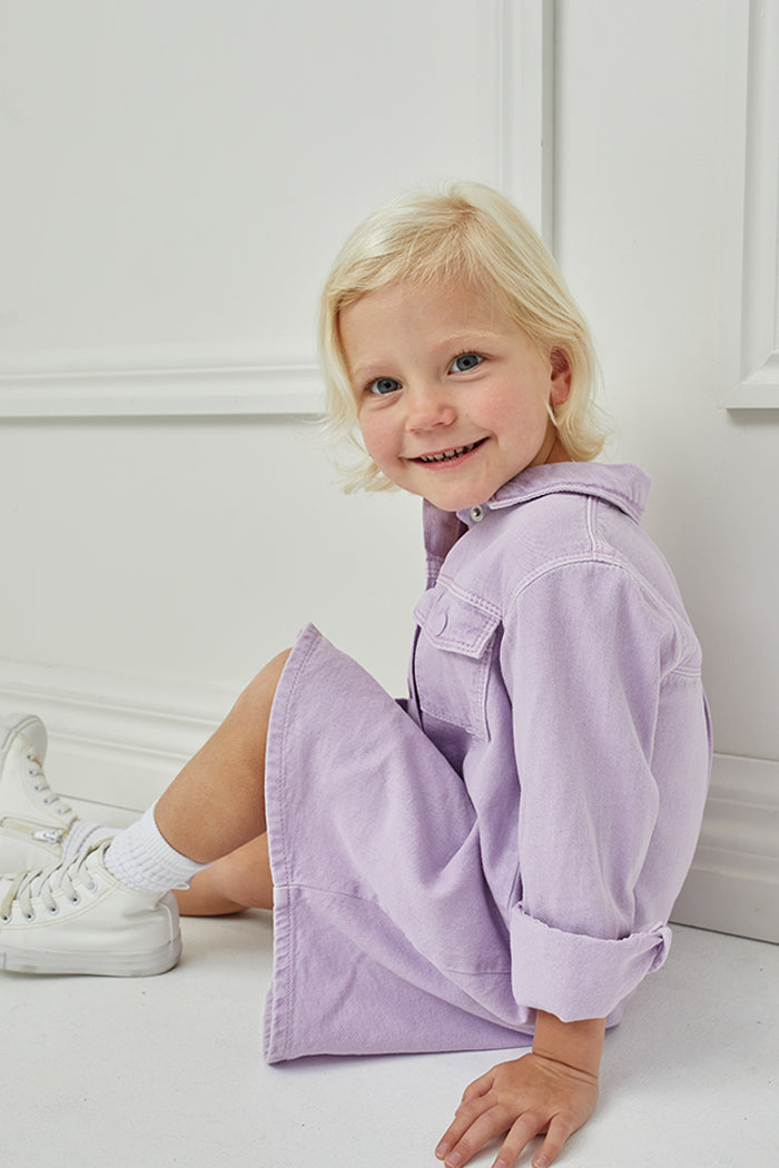 Milky Denim Dress - Lavender