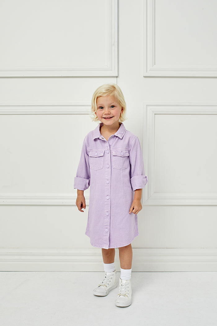 Milky Denim Dress - Lavender