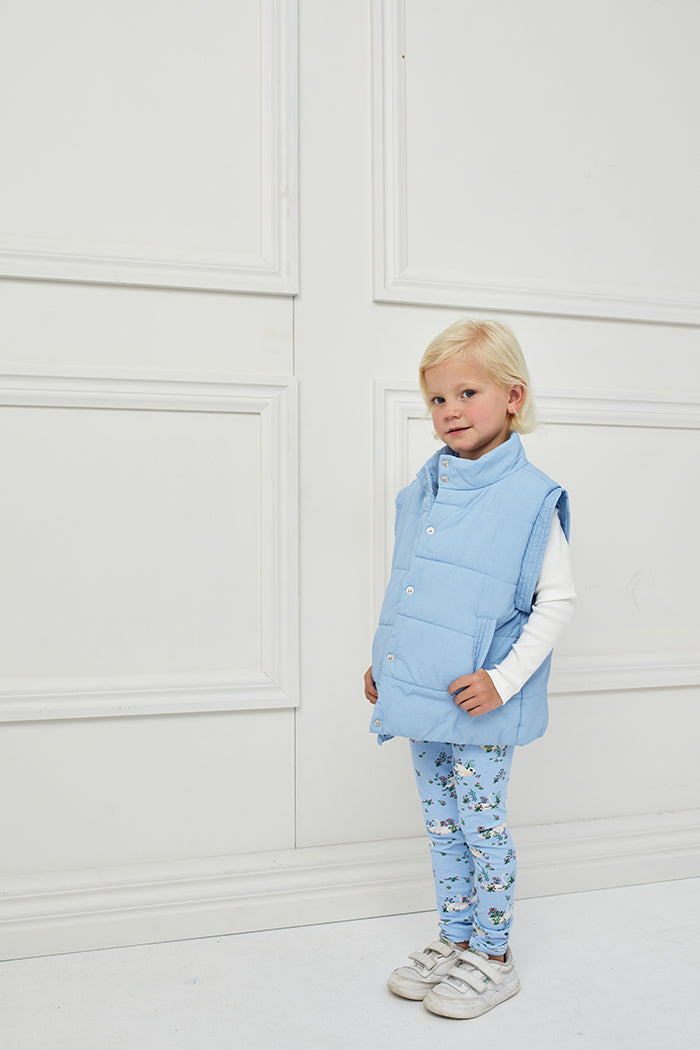 Milky Puffer Vest - Bluebell