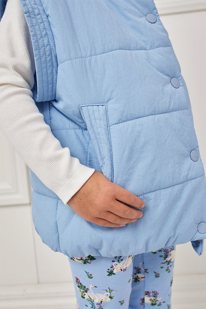 Milky Puffer Vest - Bluebell