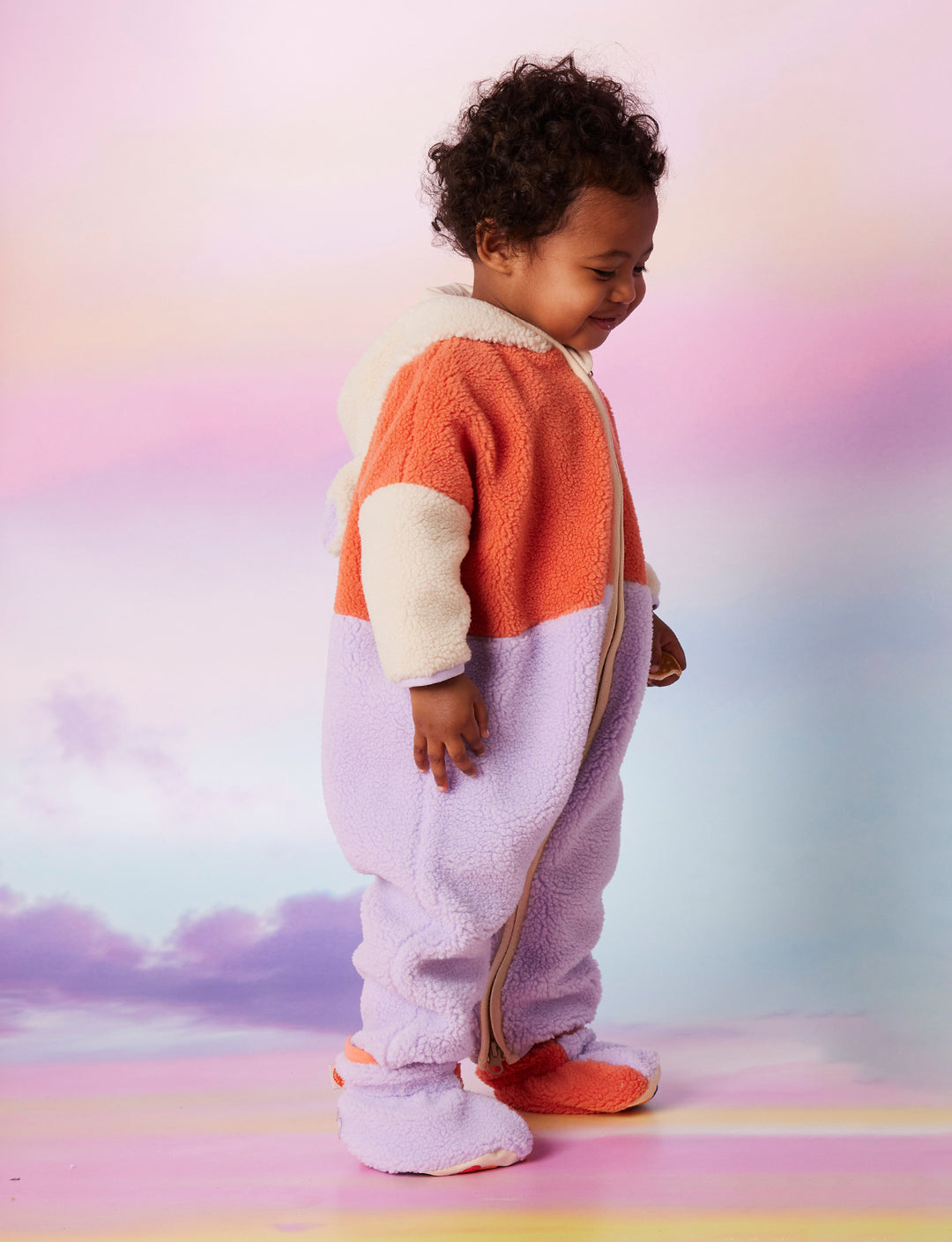 Halcyon Nights Sherpa Baby Booties - Lilac & Coral