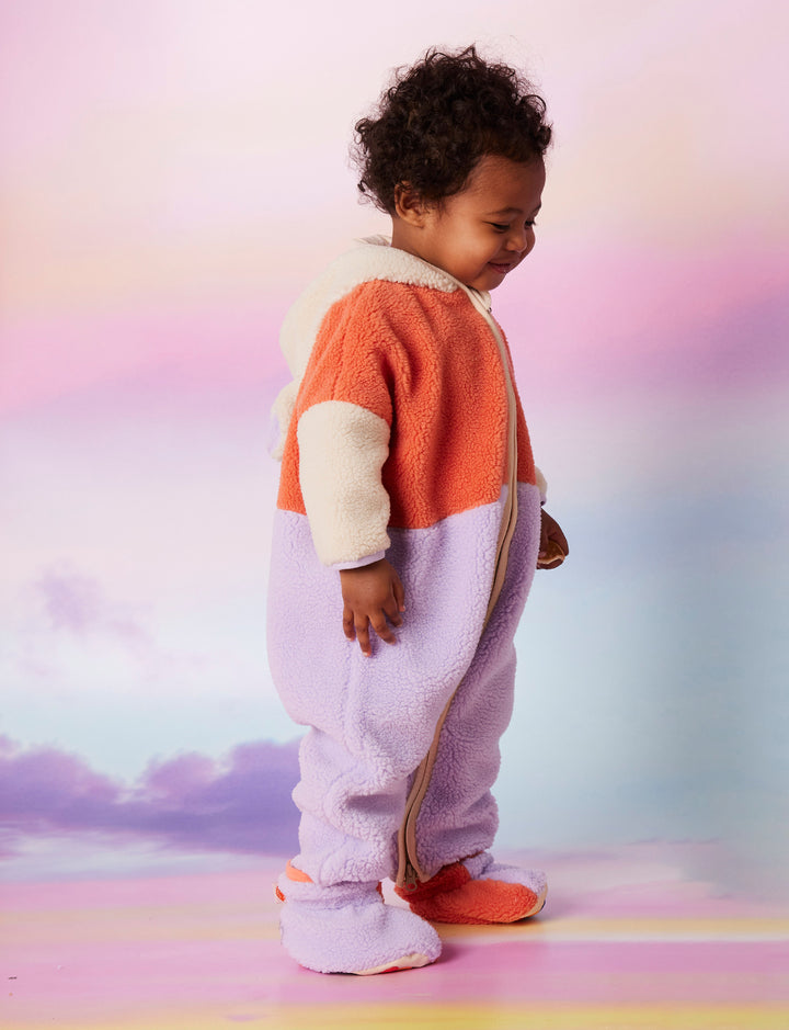 Halcyon Nights Sherpa Baby Booties - Lilac & Coral