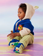 Sherpa Baby Booties - Lime & Blue