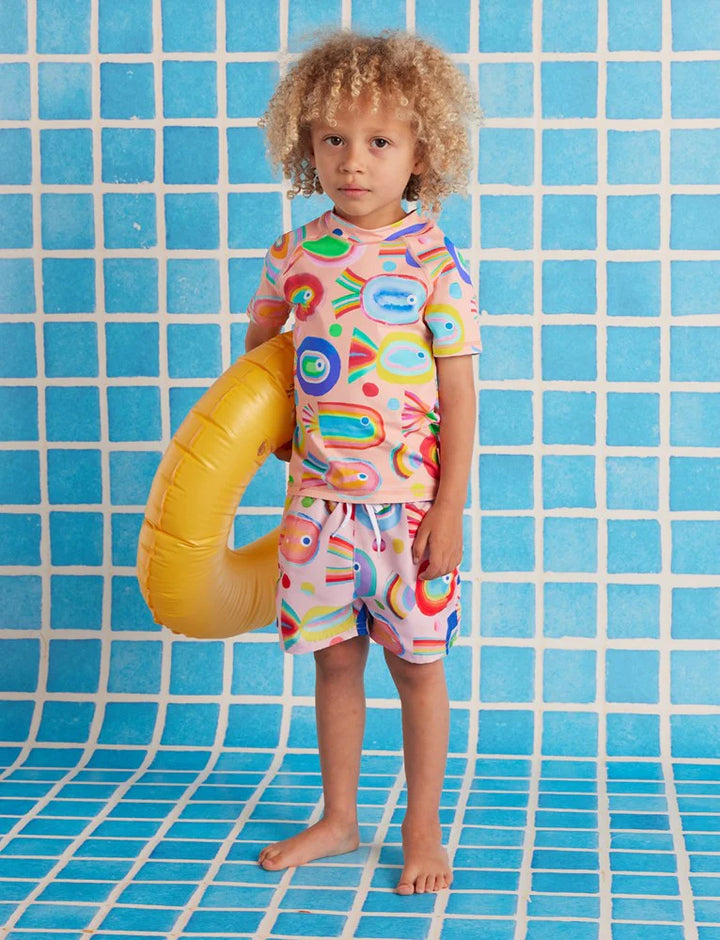 Halcyon Nights Kids Board Shorts Fancy Fins
