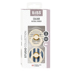 Studio Colour Pacifier 2 Pack  - Pin Ivory Steel Blue Mix