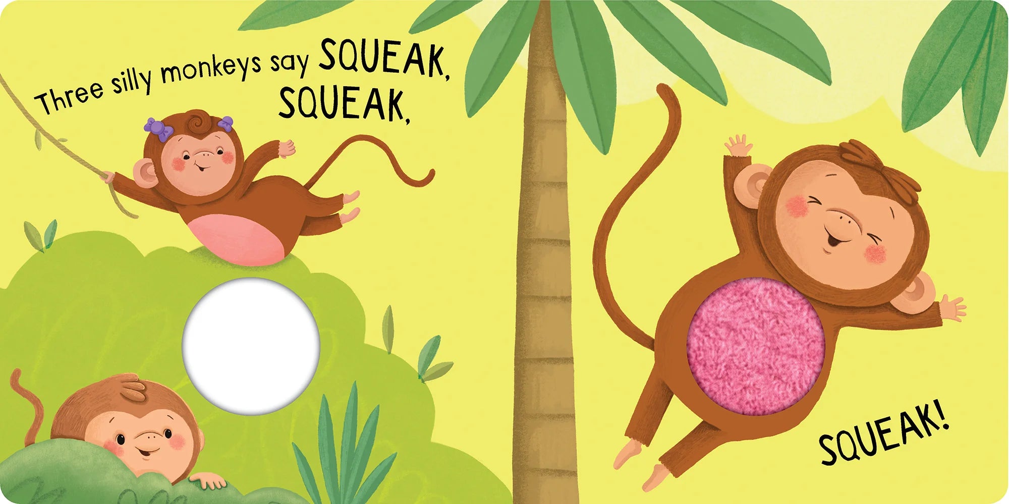 Squeaky Plush Board Book - Five Silly Monkeys