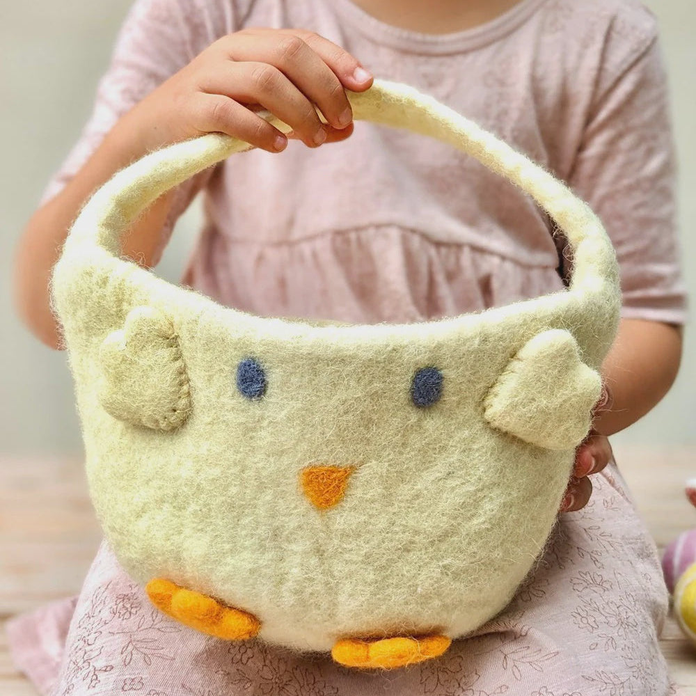 Felt Easter Egg Hunt Basket - Yellow Chick