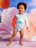 Space Blue Terry Long Sleeve Bodysuit