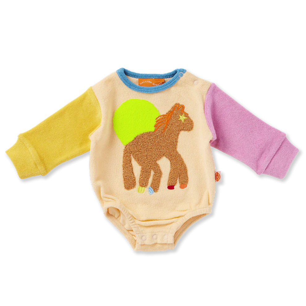 Halcyon Nights Giddy Up Terry Long Sleeve Bodysuit