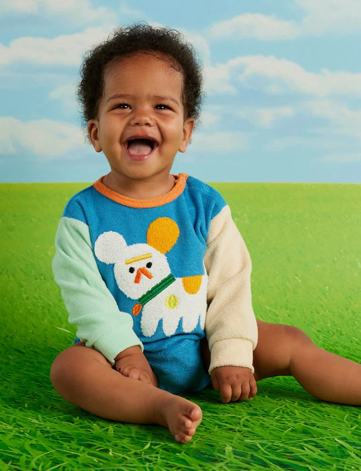 Halcyon Nights Puppy Park Terry Long Sleeve Bodysuit