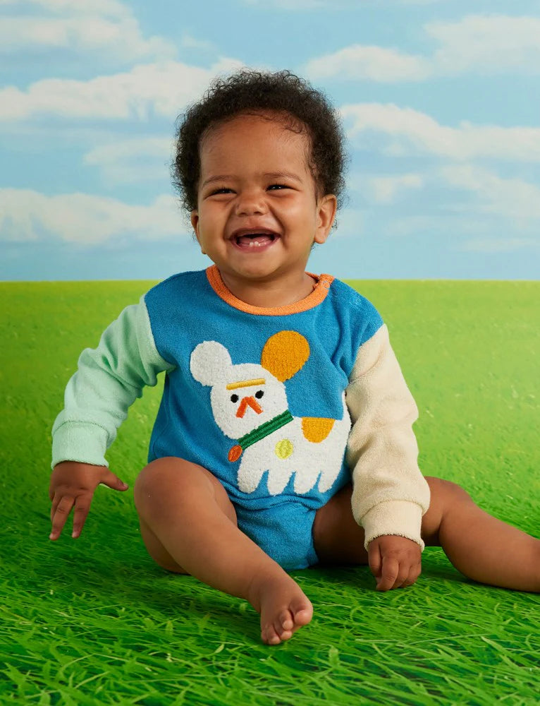 Halcyon Nights Puppy Park Terry Long Sleeve Bodysuit