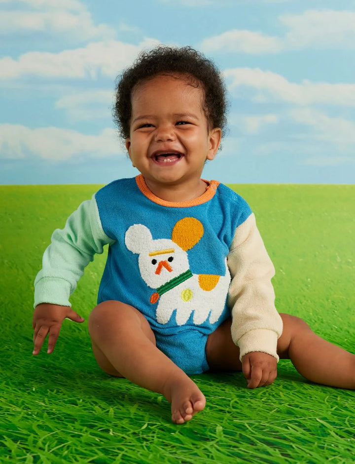 Halcyon Nights Puppy Park Terry Long Sleeve Bodysuit