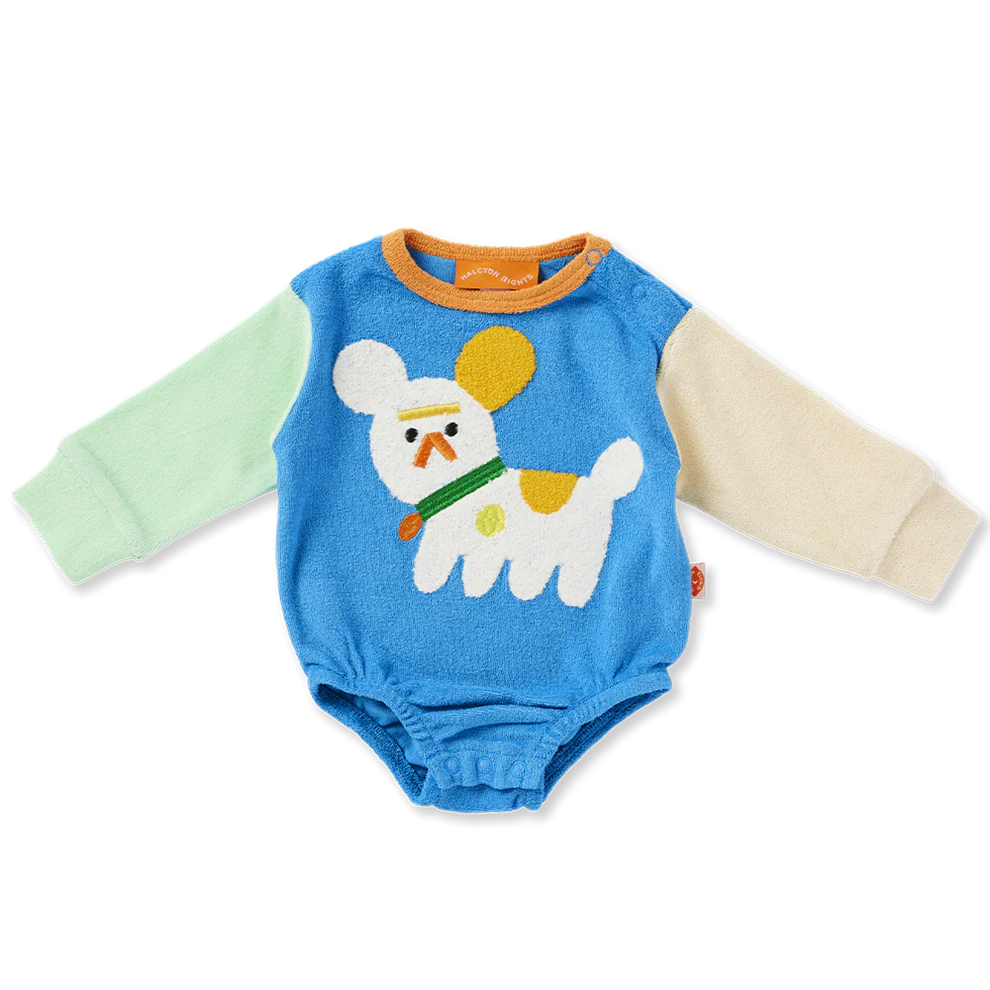 Halcyon Nights Puppy Park Terry Long Sleeve Bodysuit
