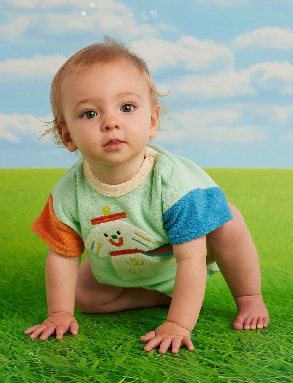 Halcyon Nights Puppy Park Terry Short Sleeve Bodysuit
