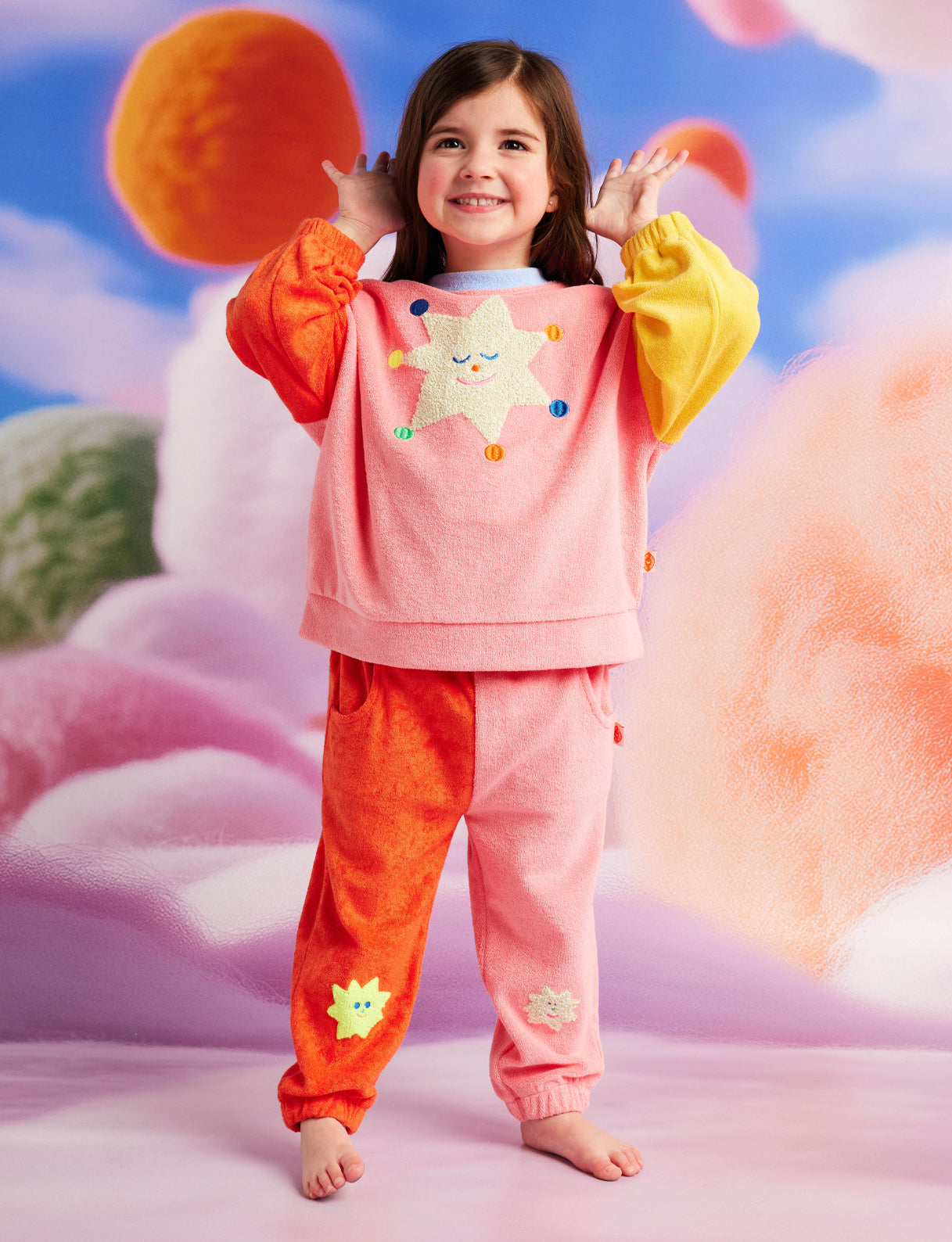 Stars Pink Terry Pants