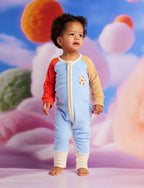 Space Blue Terry Long Sleeve Romper