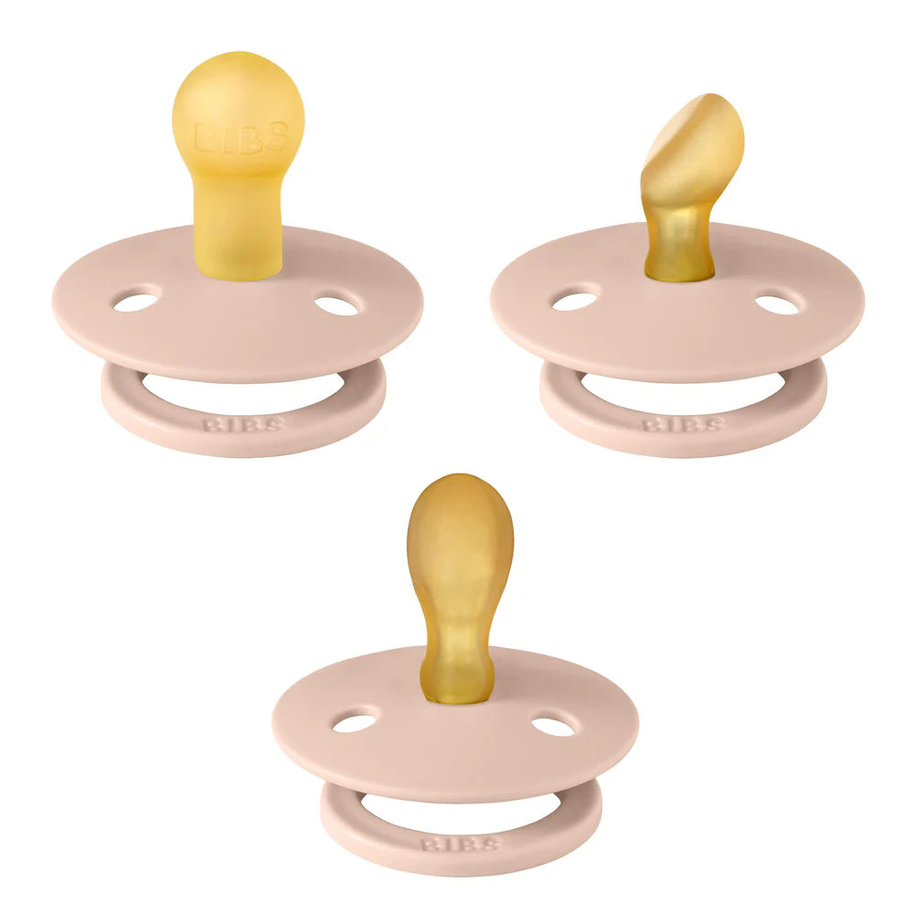BIBS Try-it Colour Pacifier 3 Pack - Blush