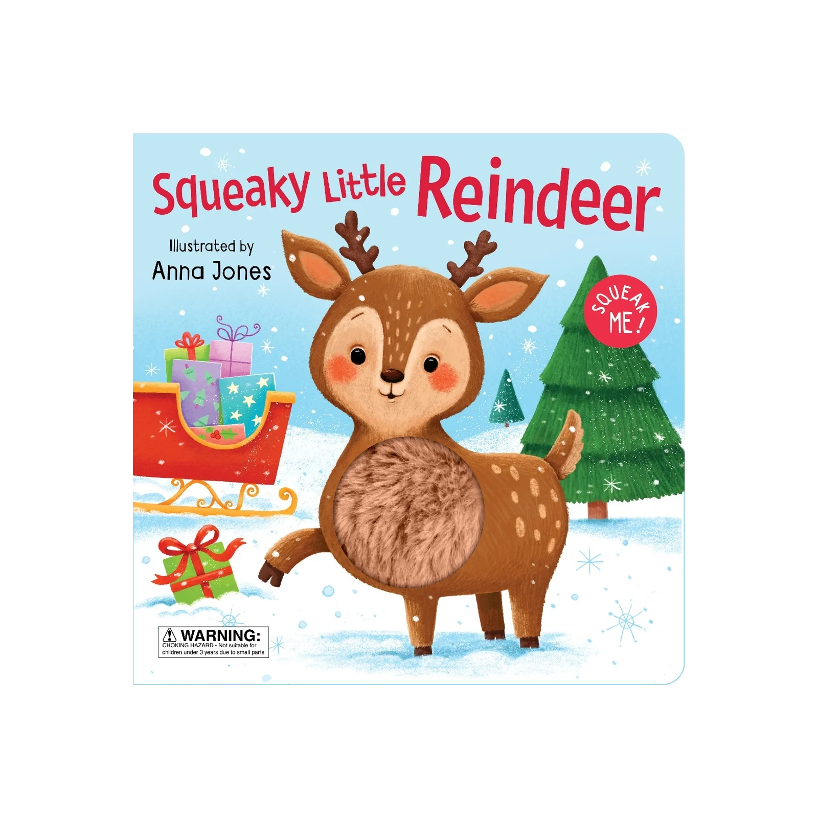 Squeaky Plush Board Book - Squeaky Little Reindeer