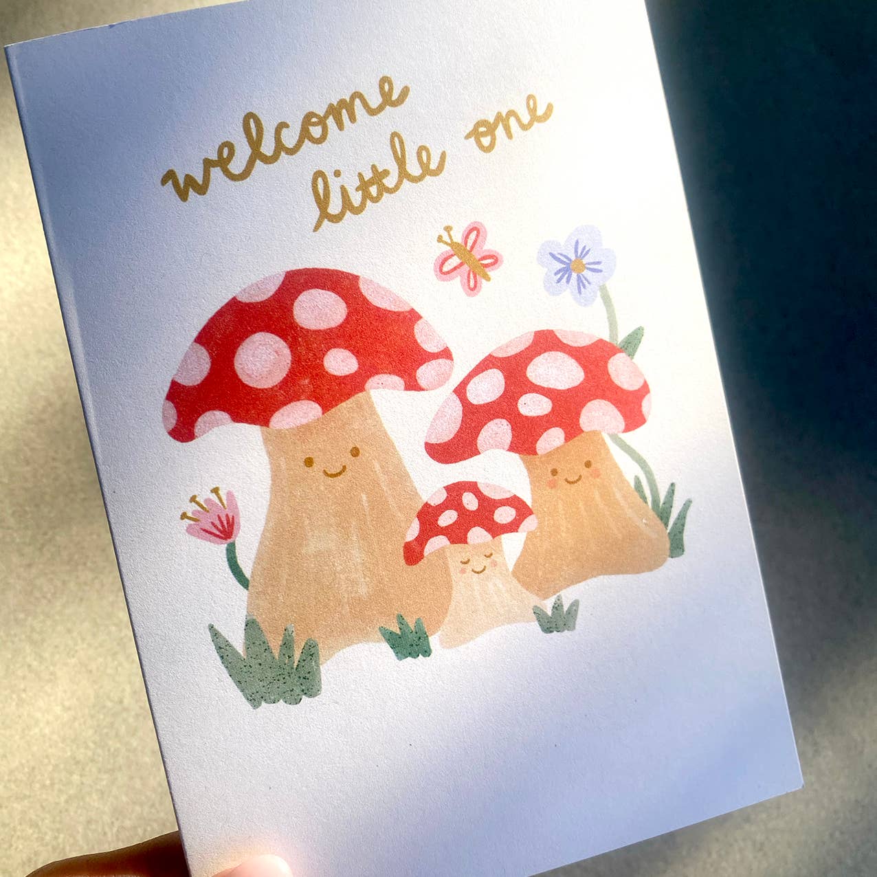 Welcome Little One Mushroom Card