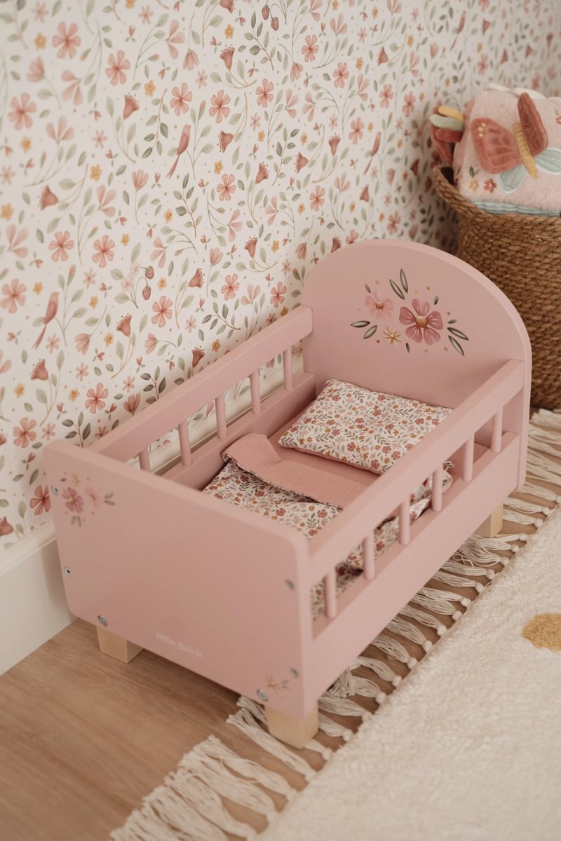 Doll Bed with Textiles