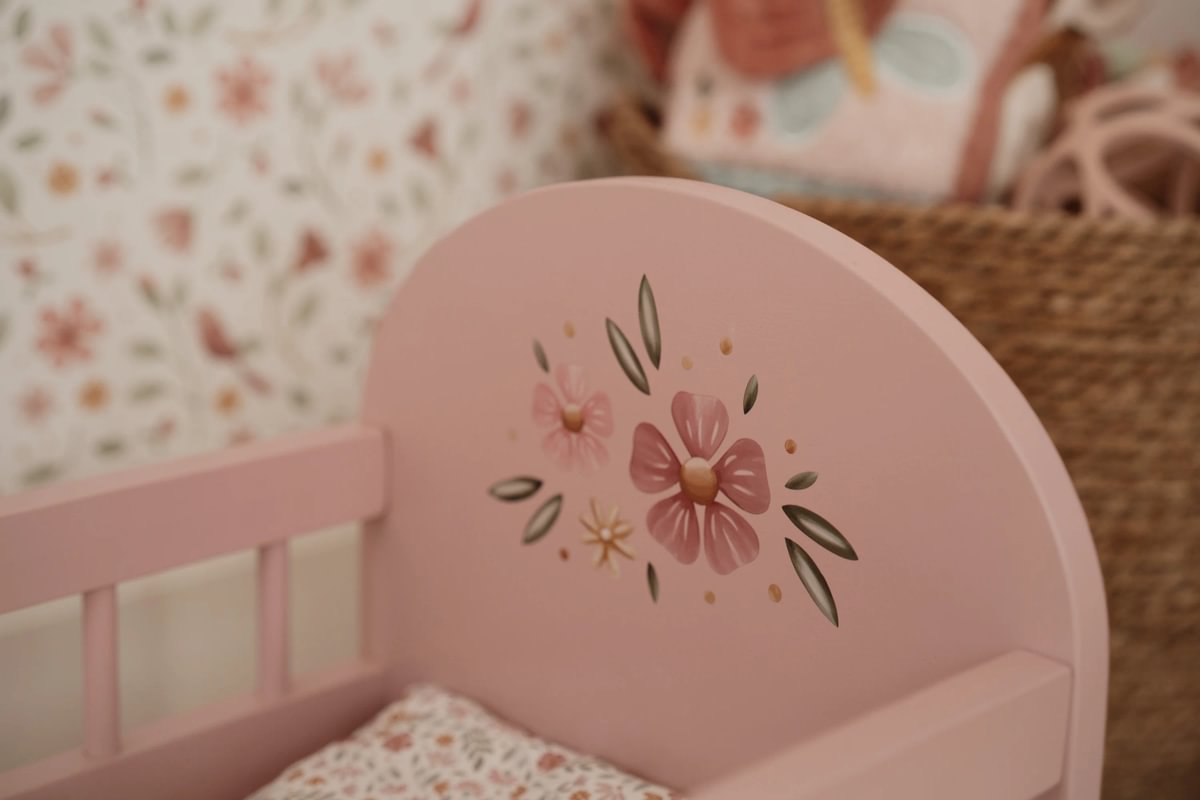 Doll Bed with Textiles