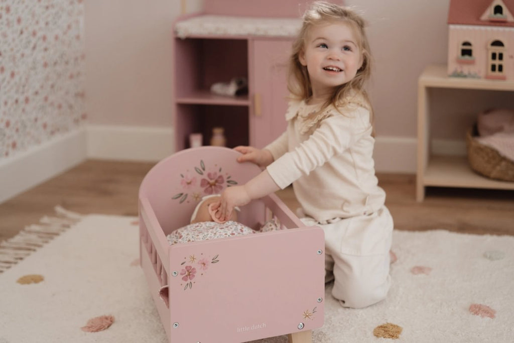 Doll Bed with Textiles