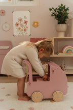 Doll Pram with Textiles - Pink