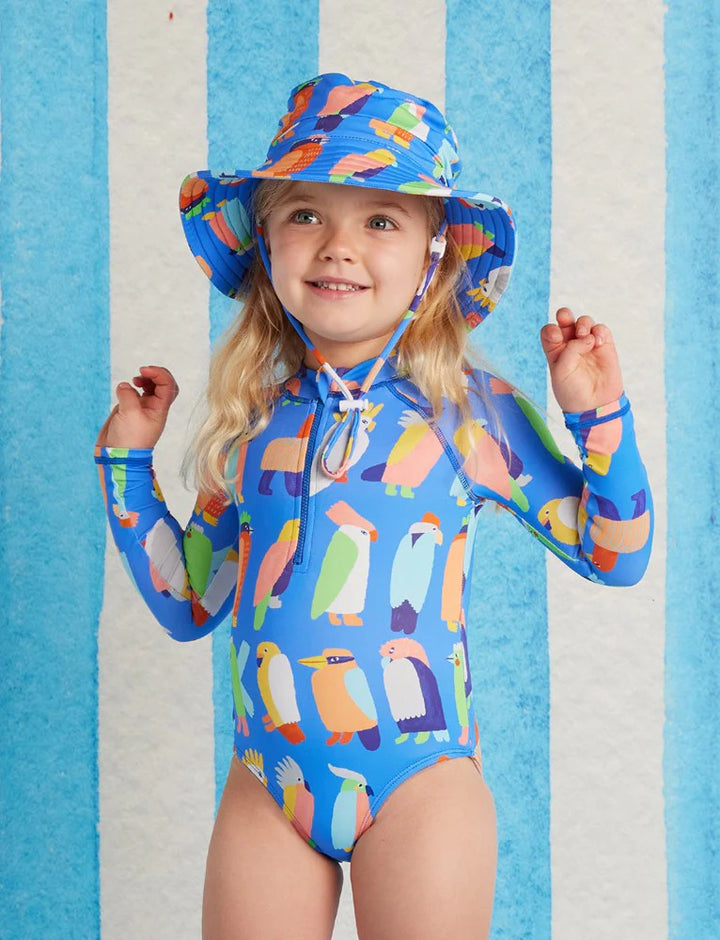 Halcyon Nights Long Sleeve Zip Bather Flamin' Galahs