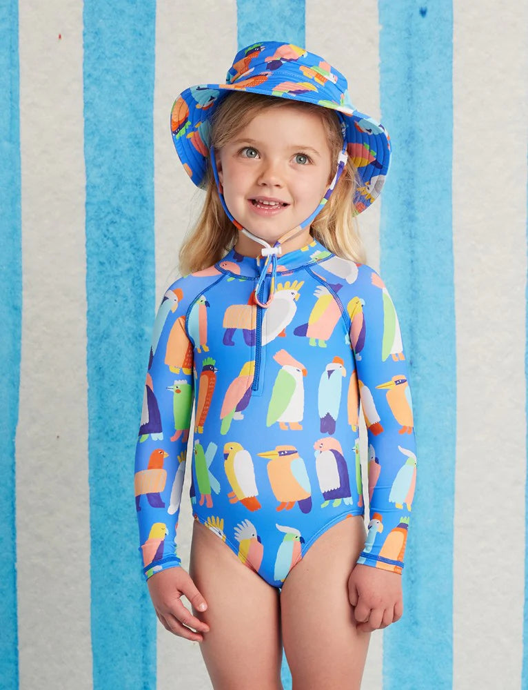 Halcyon Nights Long Sleeve Zip Bather Flamin' Galahs