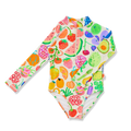 Long Sleeve Zip Bather Eat The Rainbow